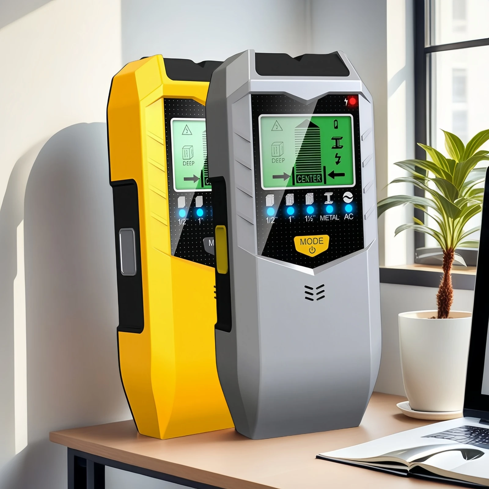 5-in-1 휴대용 벽 금속 탐지기 - 금속, 전선, 목재 스터드 및 전류용 스캐너, 정확한 벽 측정 도구