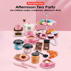 어린 소녀용 차/커피 장난감 세트, 차 파티 장난감, 애프터눈 티 세트, 놀이 놀이, 애프터눈 티 세트, 생일 선물