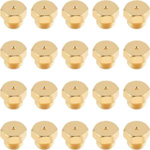 프로판 LPG 천연 가스 파이프, 온수기, DIY 버너 부품 용 20PCS M5 × 0.5mm/0.68mm 황동 제트 노즐