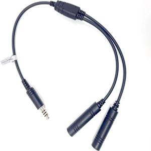 GA 듀얼 플러그 일반 항공 헤드셋-U174/U 헬리콥터 헤드폰 어댑터 커넥터 7.1mm 민간인 배선 연장 케이블
