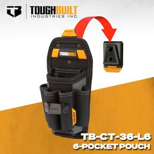 TOUGHBUILT TB-CT-36-L6 테크니션 6포켓 파우치 (클립텍 파우치 클립, 스크루드라이버 루프 4개 포함) 터프빌트 공구 가방