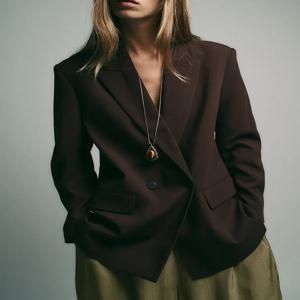 2025년 가을 신상 여성 패션 더블 브레스티드 수트 재킷 아우터웨어 275322 68 700 7 800 실루엣 트렌디 에스닉 무대 의상