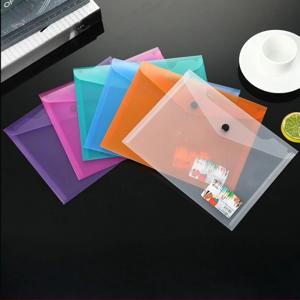 12개 A7 컬러 클리어 파일 폴더 투명 문서 가방 플라스틱 파일 파우치 사무실 학교 가정용 종이 정리함
