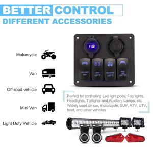 4갱 로커 스위치 차량용 충전기, 방수 패널과 시가 라이터 포함 차량용 보트 RV용