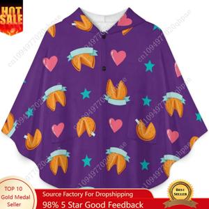 아늑한 플란넬 담요 스웨터, 쿠키 하트 별 어린이와 청소년을 위한 주머니가 있는 오버사이즈 후드티