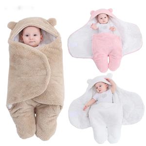 부드러운 아기 침낭 플란넬 신생아 담요 Swaddling Thicken Infant SleepSack 아기를위한 따뜻한 봉투 누에 고치 0-9 개월