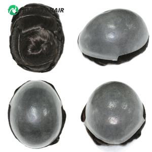 OS25-얇은 피부 가발 인도 머리 가발 남성용 머리 밀도 100% 110% 1/8