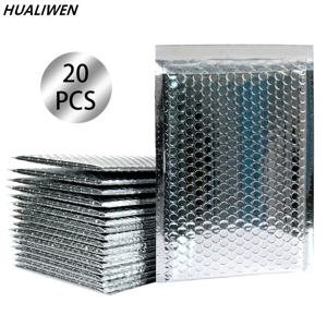 플라스틱 패딩 봉투 선물 가방, 우편 봉투 가방, 로즈 골드, 실버, 퍼플, 블루 포장 배송 버블 메일러, 로트당 20 개