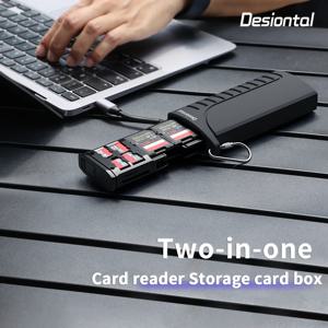 Desiontal DK-10 고속 SD 카드 리더기 USB 3.1 Type-C SD/TF/SIM 카드 운반 케이스(카메라, 스마트폰, 드론용)