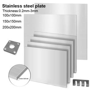 304 스테인레스 스틸 사각 시트 플레이트 100x100mm 200x200mm 두께 0.2/0.5/0.8/1/2/3mm 플랫 브러시 금속 광택 플레이트
