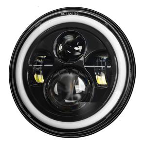 범용 LED 자동차 오토바이 DRL H4 헤드램프, 할리, 야마하, 혼다용, 7 인치 헤드라이트