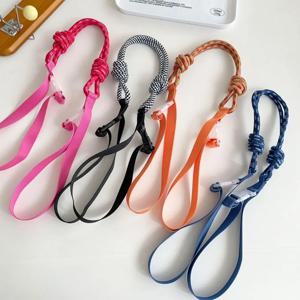 니트 작은 가방 확장 벨트 손목 가방 다채로운 당겨 버튼 케이스 어깨 스트랩 한국어 패션 가방