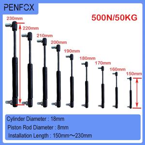 1 PC 150mm-230mm 500N/50KG 범용 스트럿 바 가스 스프링 충격 흡수 장치 유압 리프트 지원 스트럿 바 RV 침대 자동차 기계