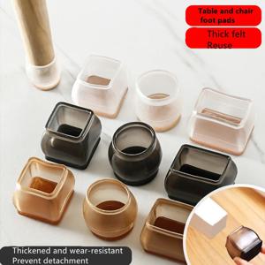 실리콘 의자 다리 캡 직사각형 사각형 라운드 미끄럼 방지 테이블 고무 발 패드 보호 바닥 커버 패드, 바닥 보호대, 4 개