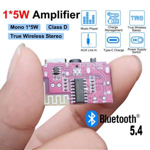 DC 3.5V-5V 5W 블루투스 5.4 모노 앰프 디코더 보드 MP3 플레이어 TWS 3.5mm AUX 모듈 수신기 DIY 수제 스피커