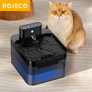 ROJECO 무선 자동 고양이 물 분수 2600mAh 애완 동물 물 디스펜서 개 고양이 적외선 센서 스마트 애완 동물 Drinkier 분수