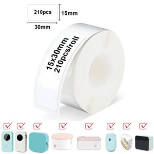 스위치 단추 사무실 용품 라벨 테이프, D30 라벨 메이커용 열 스티커 종이 롤, 15x30mm