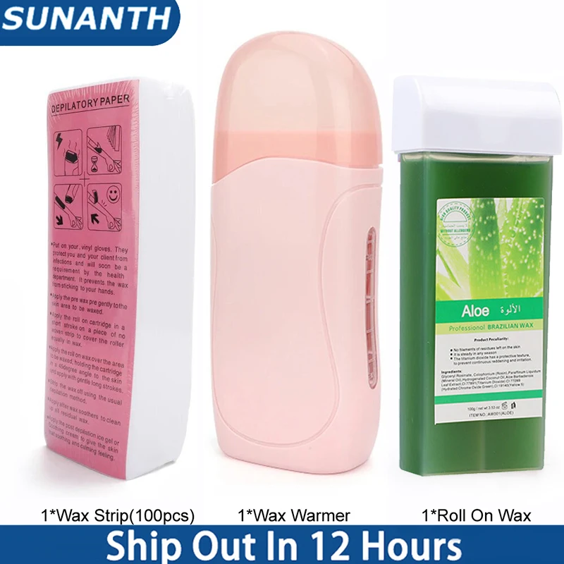 제모용 롤 온 왁싱 키트 모든 피부 유형 히터 왁싱 핫 카트리지 허니 제모 왁스 롤러 세트 남여