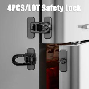 4 개/몫 어린이 안전 잠금 주방 아기 보안 보호 오븐 전자 레인지 냉장고 잠금 드릴링없이 홈 회전 새로운