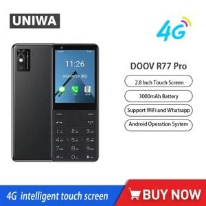 DOOV R77 Pro 4G 초슬림 스마트 터치스크린 구글 휴대폰 2.8인치 3GB+32GB 안드로이드13 5MP 와카시 다국어 키보드