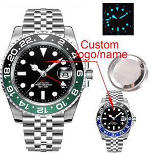 새로운 사용자 정의 남자 Corgeut 로고 기계식 손목 시계 빛나는 GMT 시계 NH34Movement 사파이어 10Bar 남성 시계 Reloj Hombre