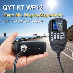 QYT KT-WP12 무전기 VHF UHF 70CM 2M 200채널 25W 듀얼 밴드 미니 아마추어 햄 모바일 FM 라디오 VOX 스크램블러 핸드 마이크 작동