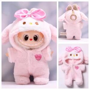 귀여운 봉제 인형 옷 복장 Sanrio 마이 멜로디 플러시 점프 슈트 세트 Labubu 인형 액세서리 선물을위한 귀여운 스타일 옷