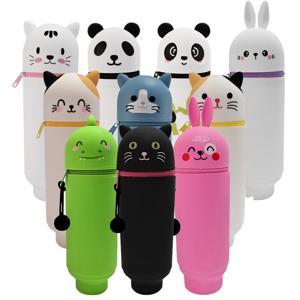 스탠드형 펜 케이스 투명 PVC 보관함 사무실 학교 용품용