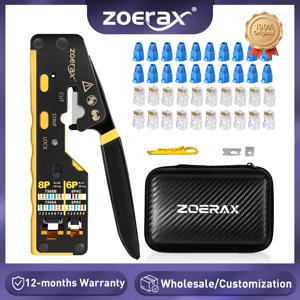 ZoeRax RJ45 네트워크 도구 키트(CAT6 크림퍼 도구 포함), 20개 CAT6 CAT5 커넥터 및 플러그 커버, 미니 와이어 스트리퍼, 블레이드