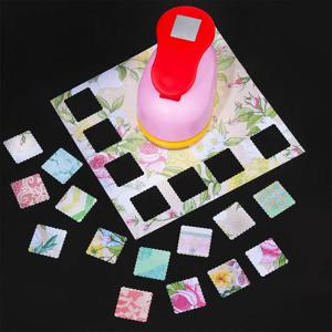 새로운 2x1.8cm 스탬프 모양 공예 펀치 엠보싱 기계 원형 구멍 펀치 톱니형 펀처 엠보서