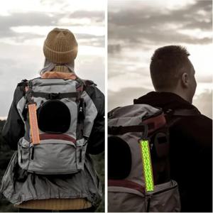 야외 캠핑을위한 2Pcs 반사 스트랩 펜던트 키 체인 밤 달리기 사이클링 배낭 안전 경량 밝은 열쇠 고리