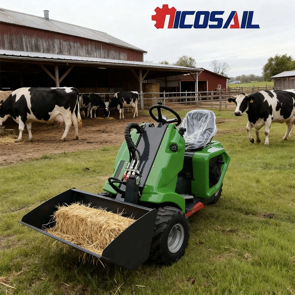 중국산 디젤 미니 스키드 스티어 휠 로더, 버킷이 있는 토공 기계 스키드 스티어 로더, 인기 판매 중