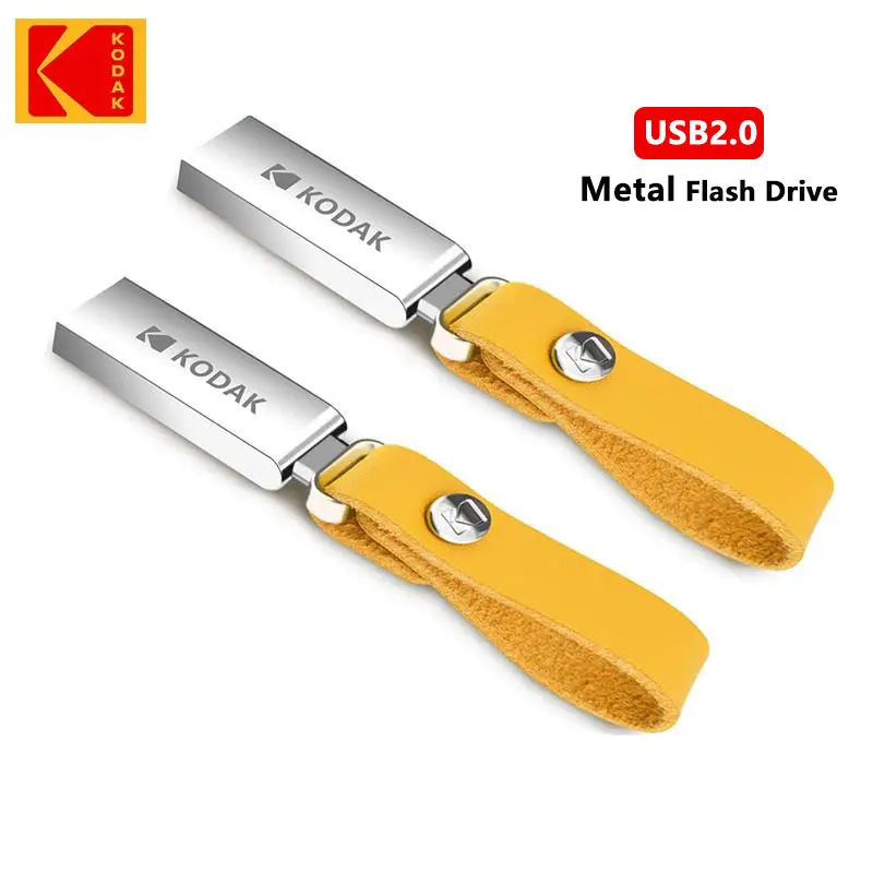 KODAK USB 2.0 플래시 드라이브, 방수 미니 메모리 스틱, 가죽 금속 U 디스크, 128GB, 64GB, 32GB 펜 드라이브