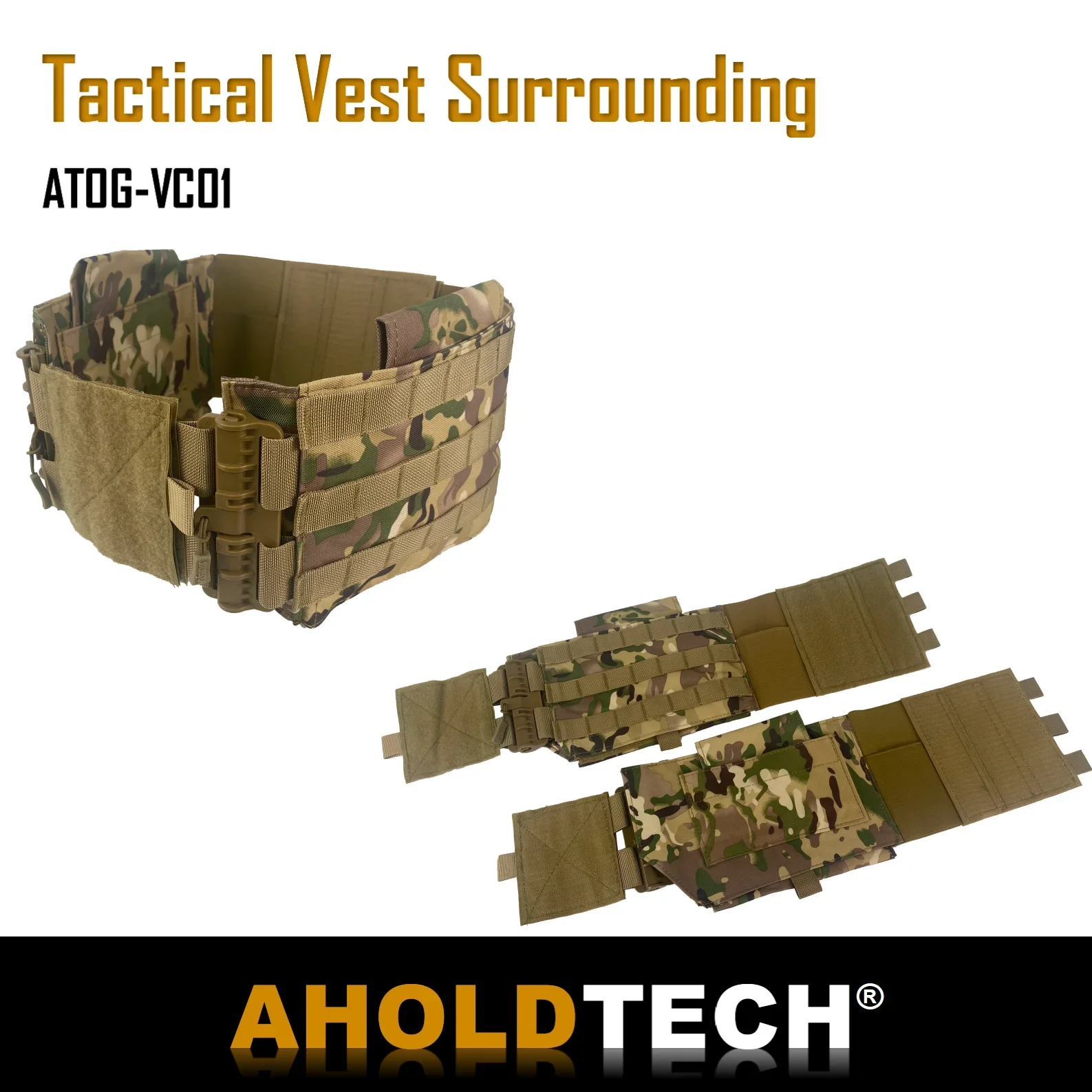 Aholdtech 전술 퀵 릴리스 플레이트 캐리어 조끼 캐리어 탄성 Cummerbund 조끼 액세서리 용 복부 벨트 주변