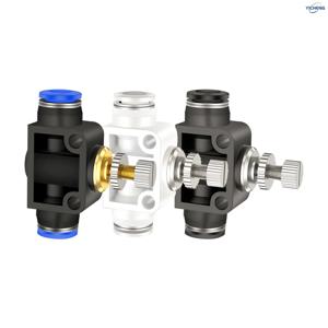 4MM ID. 푸시-투-커넥트 피팅이 있는 공기 흐름 제어 밸브, 속도 조절기 유니온 스트레이트(5개 팩)