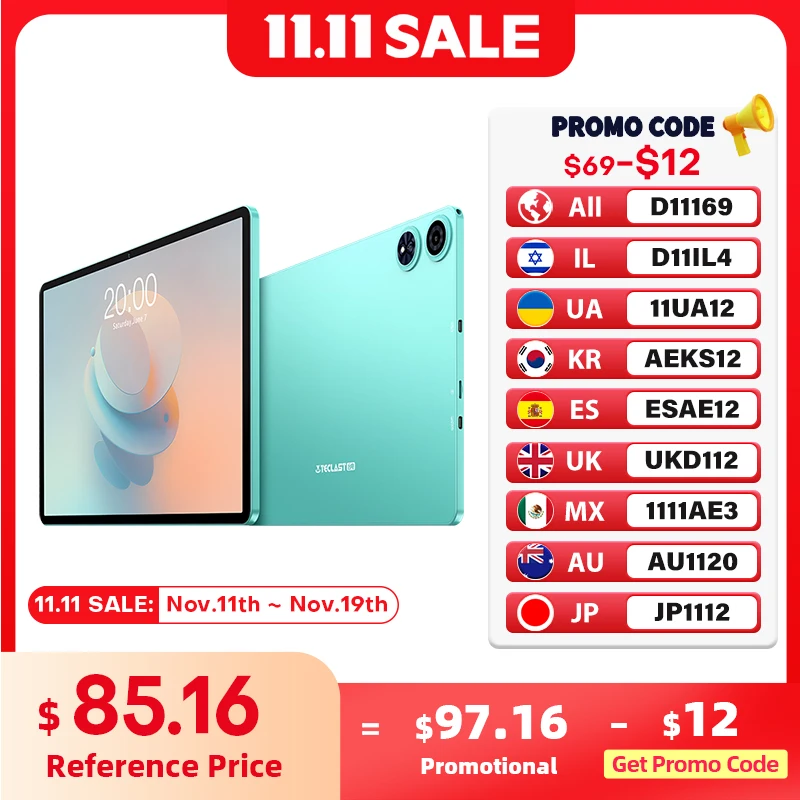 안드로이드 15 Teclast P50 AI 태블릿 11인치 90Hz 화면 AllWinner A733-AI 옥타 코어 6GB 128GB LPDDR5 Wifi-6 7000mAh 배터리 AI 탭