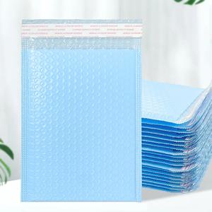 50Pcs 스카이 블루 버블 메일러 버블 패딩 메일 링 봉투 메일러 폴리 포장 셀프 인감 배송 가방 버블 패딩