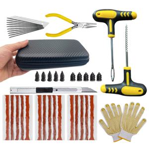 오토바이 타이어 수리 키트 펑크 플러그 도구 자동차 타이어 스트립에 대한 타이어 펑크 비상 교반 접착제 수리 도구 키트