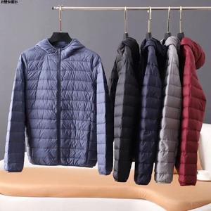 가을 겨울 경량 다운 코튼 재킷 남성용 숏 칼라 후드 슬림 핏 레귤러 길이 아우터웨어 얇은 모델 재고 없음