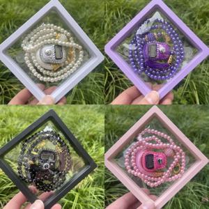 2025 새로운 다채로운 기도 구슬 팔찌 세트 손가락 카운터 10가지 색상 옵션 로사리오 타스비 이슬람 이드 고급 기도 선물