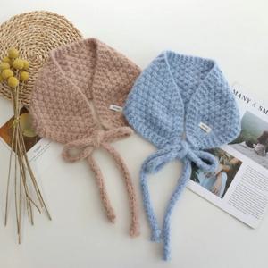 패셔너블한 니트 단색 스카프 타이 포함 여성용 귀마개 패딩 넥워머 겨울 액세서리 청소년 사이즈 아크릴 원단