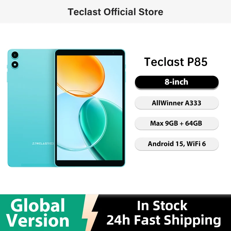 Teclast P85 안드로이드 15 태블릿 8인치 IPS 3+6GB RAM 64GB ROM A333 5코어 와이드바인 L1 Wi-Fi 6 타입-C 5000mAh 태블릿 PC 메탈 바디