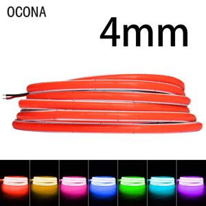 OCONA DC 12V 24V 슈퍼 얇은 4mm 멀티 컬러 COB LED 스트립 조명 캐비닛 자동차 DIY 480LED 블루/핑크/레드/퍼플 LED 테이프 리본