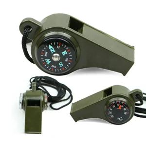 온도계와 나침반이 포함된 ABS 비상 생존 호루라기, 3 in 1, 높은 데시벨, 휴대용, 실외