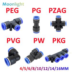공압 피팅 파이프 커넥터 튜브 4 5 14mm OD 호스 감소 8 10 12mm PG PVG PEG PW PZAG 플라스틱 푸시 인 에어 퀵 피팅
