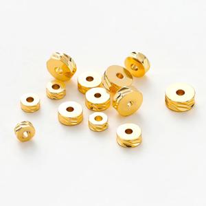 50Pcs 4/5/6mm 14K/18K 골드 도금 황동 라운드 대각선 컷 비즈 플랫 라운드 스페이서 비즈 DIY 보석 만들기 용품 도매