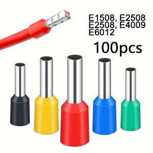 100PCS 전기 튜브 터미널 정장 VE 관형 블록 코드 엔드 커넥터 케이블 와이어 커넥터