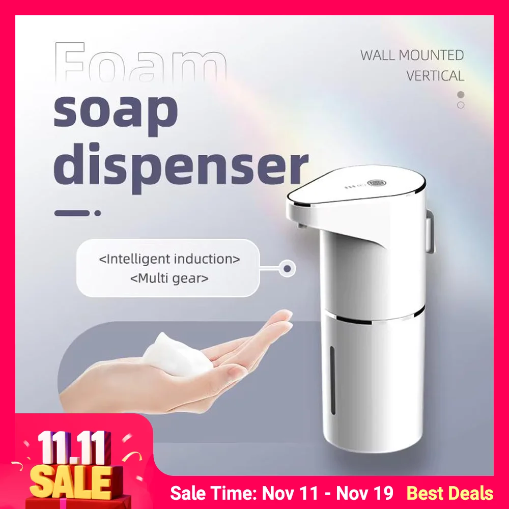 380ML 터치리스 IPX5 방수 4단계 조절 가능한 폼/젤 자동 센서 비누 디스펜서 전기 손 세척기