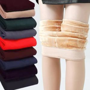 여성 겨울 레깅스 따뜻한 팬티 스타킹 하이 웨이스트 솔리드 컬러 벨벳 열 두꺼운 벨벳 레깅스 스트레치 블랙 스킨 레깅스