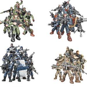 제2차 세계 대전 WW2 육군 군인 SAWT 군인 특수 부대 DIY 모델 ​ 빌딩 블록 벽돌 어린이 장난감